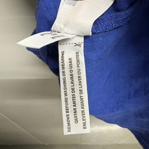 Madewell Max Linen Mini Dress Blue Size 0 Summer Vacation Resort Vibes - Picture 7 of 9